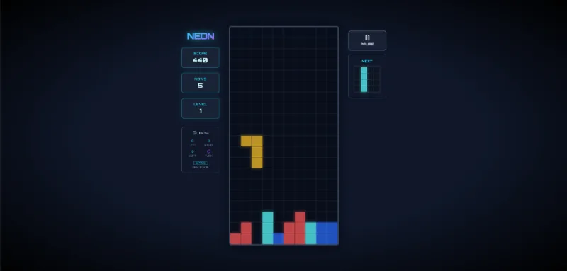 Neon Tetris 게임